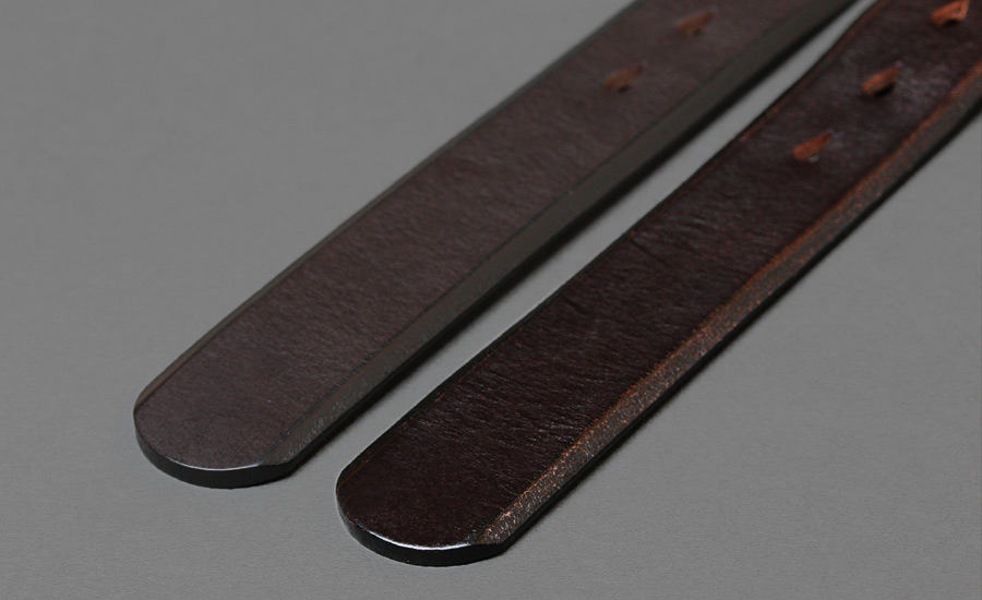 arrow_ベルト01_ダークブラウンのエイジング比較