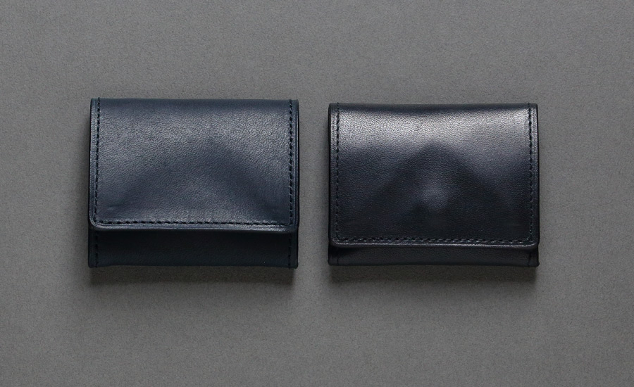 track_小銭入れ01_藍鉄の新品と並べた時の印象