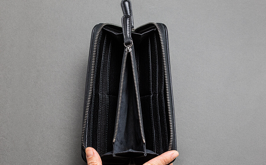 page_ラウンド長財布01_ブラック 表面