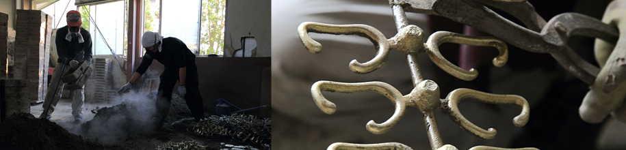 型ばらし作業風景