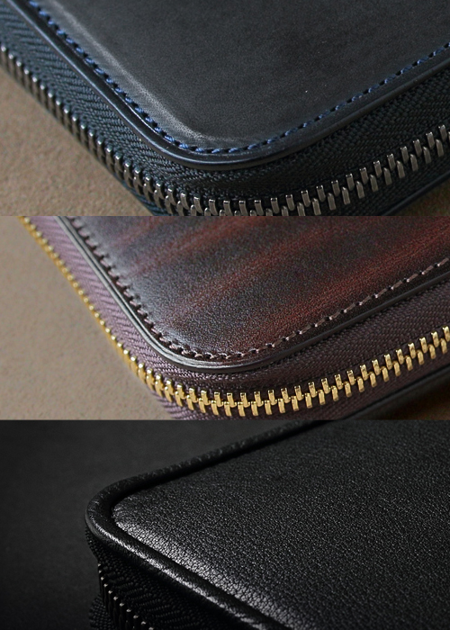 Alt81ラウンド長財布３型比較／縁取り