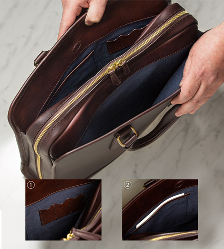 Alt81ブリーフケース３型比較／track_ブリーフケース03のアオリポケット