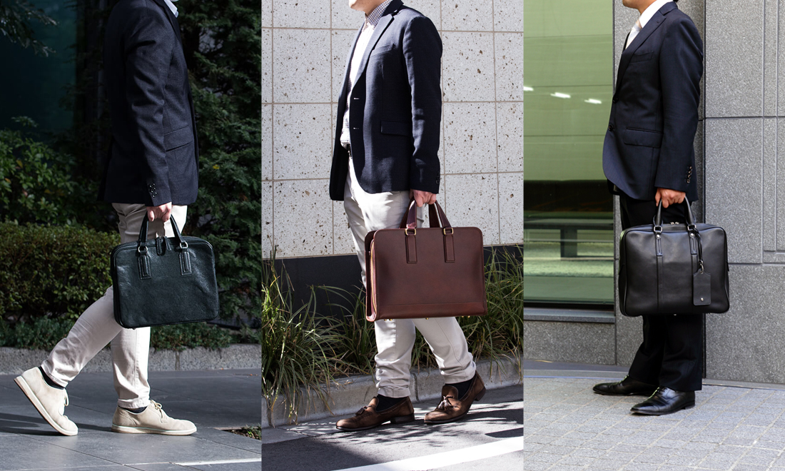 Alt81ブリーフケース３型比較／サイズ感