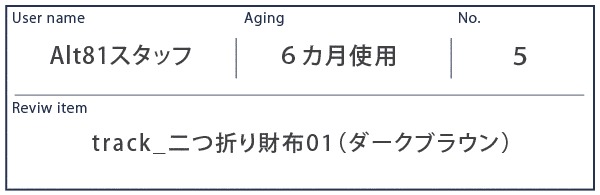 Alt81スタッフtrack_二つ折り財布01_ダークブラウン 6カ月使用