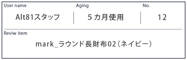 Alt81スタッフmark_ラウンド長財布02_ネイビー約５カ月使用