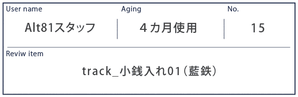 Alt81スタッフレビュー track_小銭入れ01_藍鉄 約４カ月使用