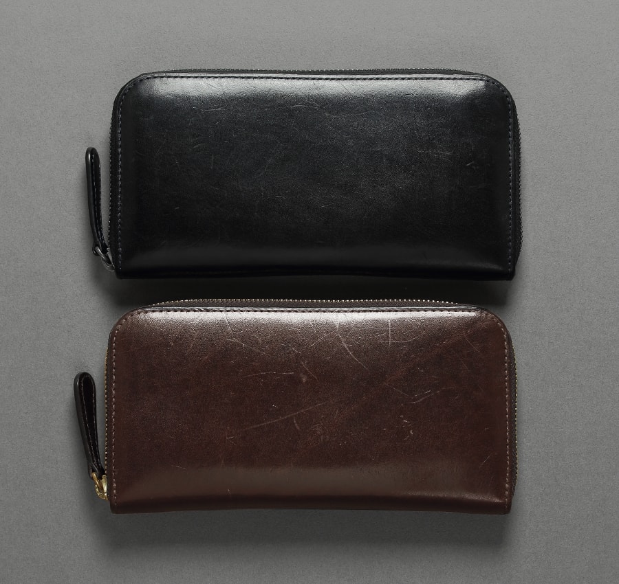 Alt81ご愛用者様レビュー H.I様 page_ラウンド長財布01_ブラック約3年10カ月使用