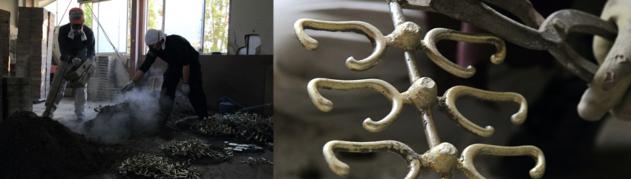 型ばらし作業風景