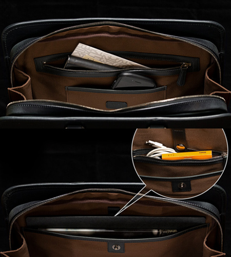 Alt81ブリーフケース３型比較／track_ブリーフケース03の内装ポケット