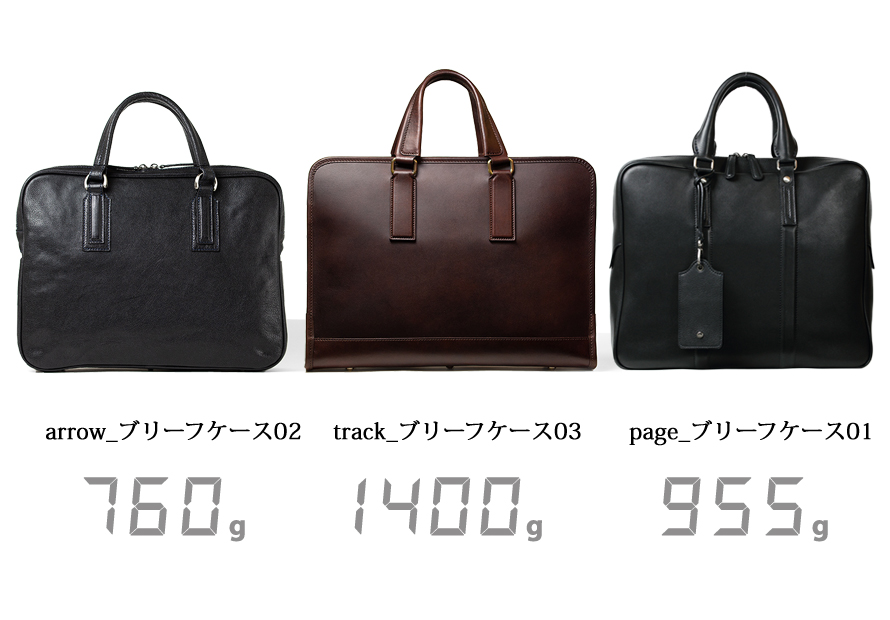 Alt81ブリーフケース３型比較／重さ